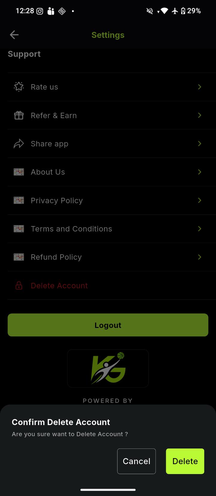 Confirm Delete Account